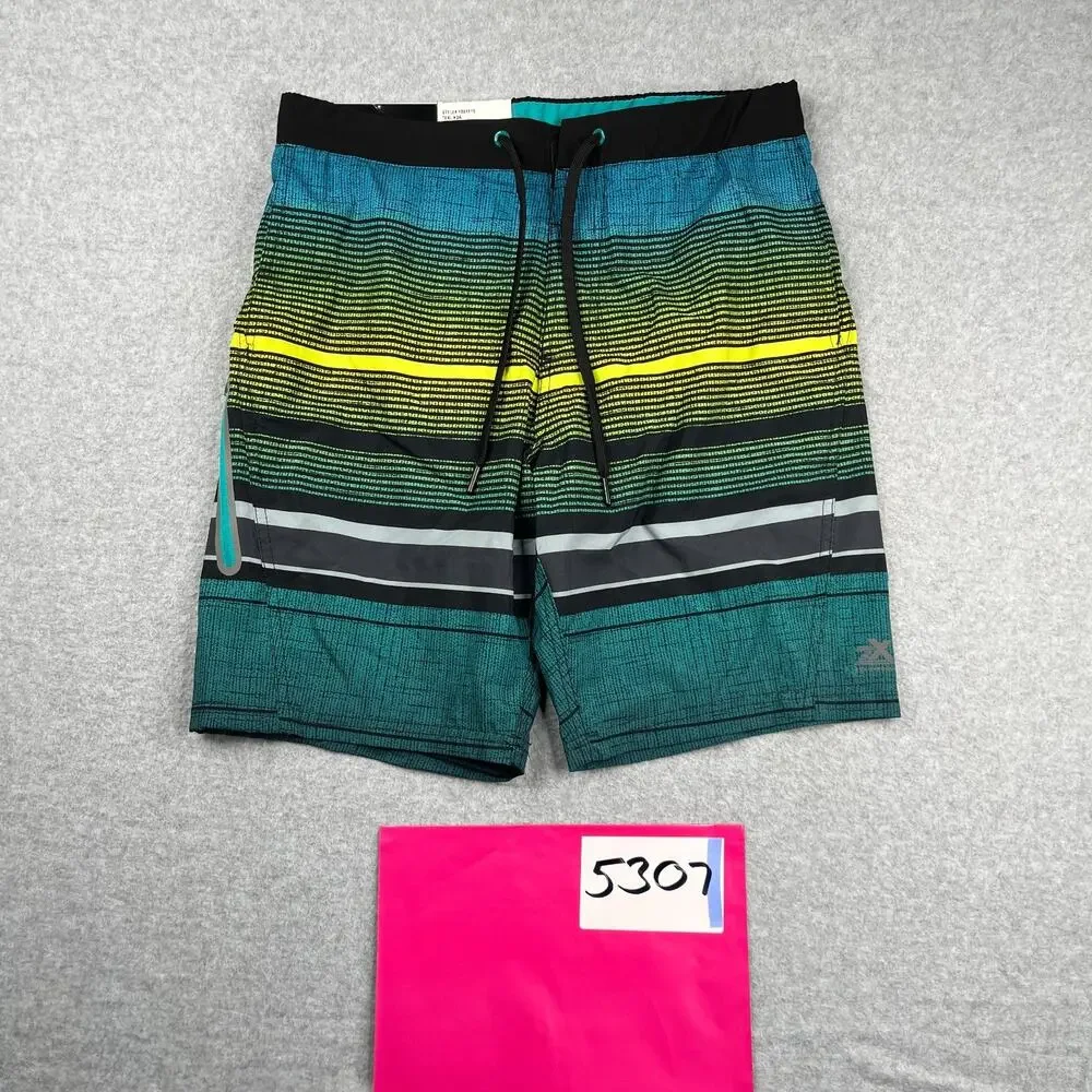 ZeroXposur Swim Trunks Mens Small Stretch Striped Board Shorts Bathing Suit Mens